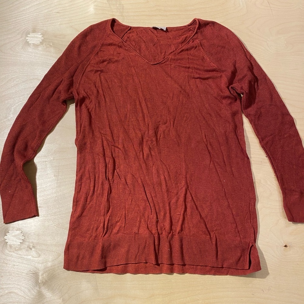 LOFT Women's Long Sleeve Rust Top XL (PF)